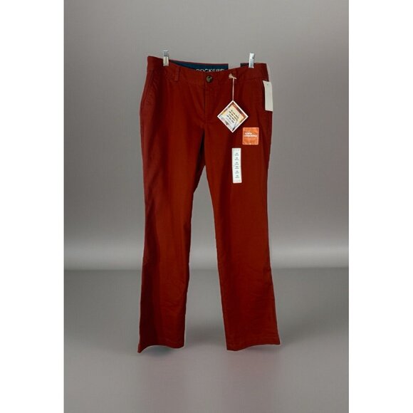 Dockers Rust red Pant Soft khaki straight Truly Slimming Size 10 Women’s Med New - Picture 1 of 7